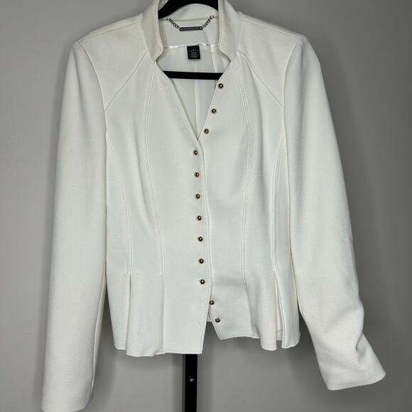 White House Black Market Cream Jacket- 10-gold button, full lined see notes - Picture 1 of 5